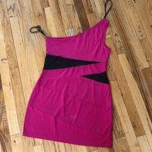 Arden B Pink 1 Shoulder Dress Size L